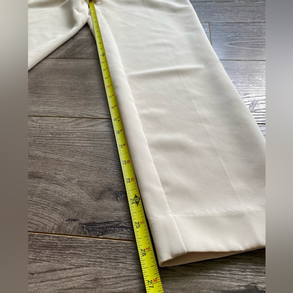 NWOT ICHI IHLEXI TROUSERS, beige/ neutral, slight crop, mid rise, straight leg - Picture 11 of 13
